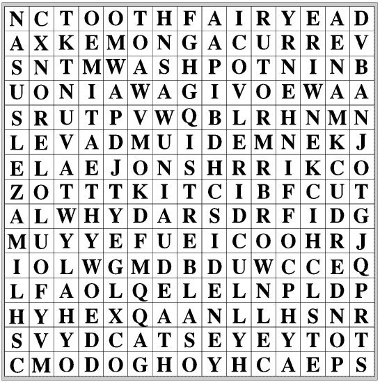 Wordsearch grid